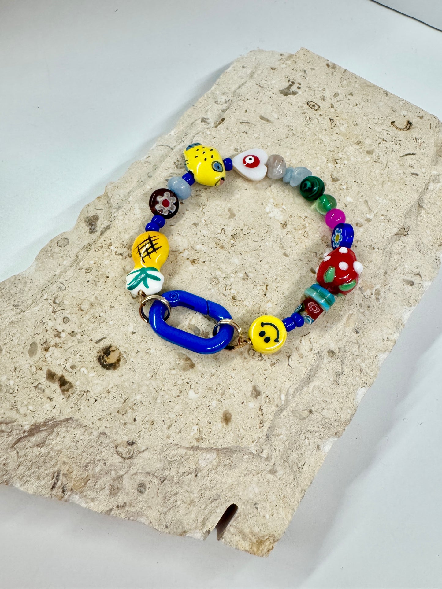 Fish & Pineapple Bracelet/ Bag Charm