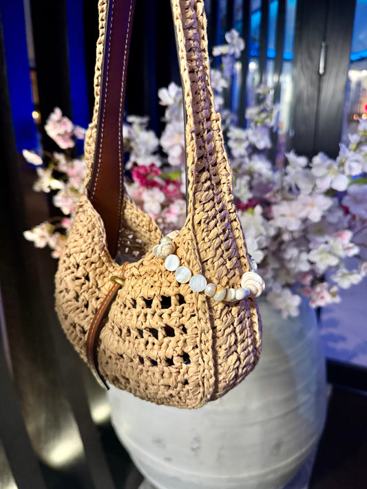 Natural Shell & Pearl Bag Charm / Bracelet